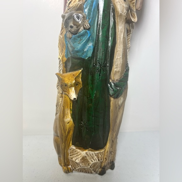 Wooden Carved Pencil Santa Owl Cardinal Bird Fox Raccoon Hand Painted - Picture 3 of 15